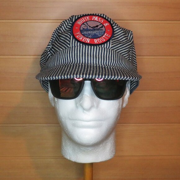 Vintage Striped Conductor Train Hat - Picture 1 of 6